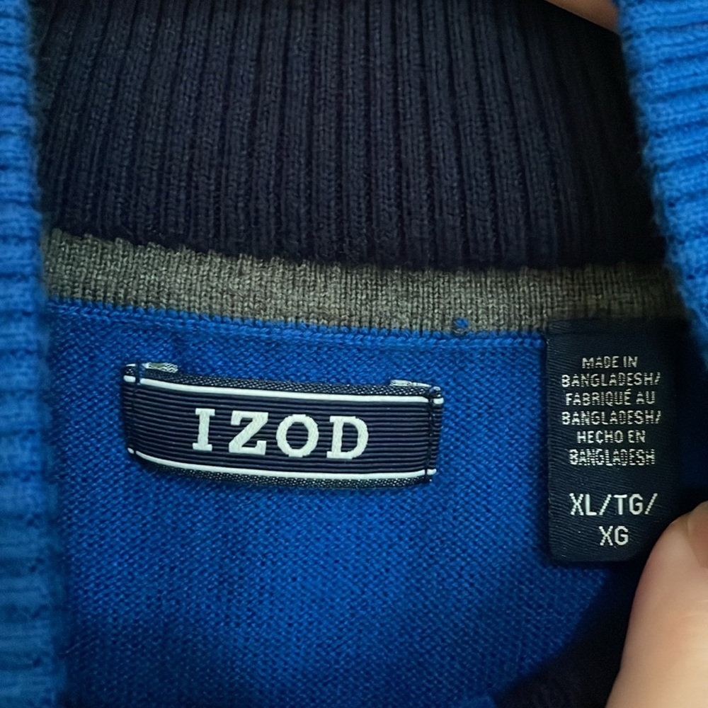🍀Izod XL Royal Blue Half-Zip Sweater - Picture 3 of 5